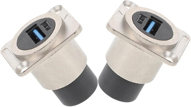 USB Panel Mount Coupler Socket Adapter Connector Black Scratch Resistant - Image 1